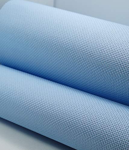 19" x 28" 18CT Counted Cotton Aida Cloth Cross Stitch Fabric (Light Blue) - color: Light Blue
