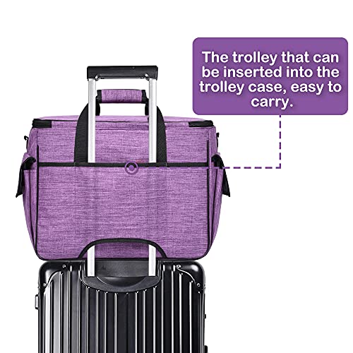 CAB55 Sewing Machine Case - Carrying Bag with Removable Padding, Tote for Machine and Accessories - color: Purple