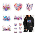 12PCS Ink Splash Flower & Butterfly Iron On Transfers - style: NF002
