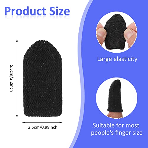 TIESOME 12 PCS Finger Cots Cut Resistant Protector, Finger Covers for Cuts Reusable Gloves Life Extender Anti-Slip Cut Resistant Finger Protectors for Kitchen Work Sculpture Supplies (Black)