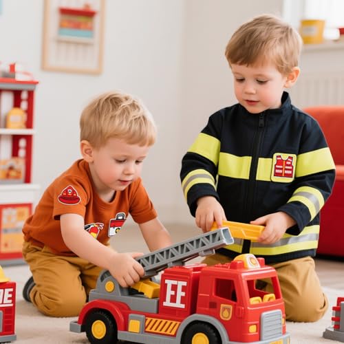16pcs Firefighter Iron/Sew on Patches, Fireman Firetruck Extinguisher Hydrant Embroidered Applique, DIY Decoration for Clothes, Hat, Bag, Jeans, Dress, Shirt - color: 16pcs Firefighter