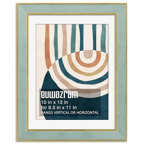 Suede 10x13 Frame - Single Frame, Christmas Elegant Mint 10 x 13 Poster Frame with Mat for 8.5x11, 10x13 Picture Frames for Artwork, Puzzles, Photos and Movie Posters - color: Mint, size: 10" x 13" / 8.5" x 11" mat