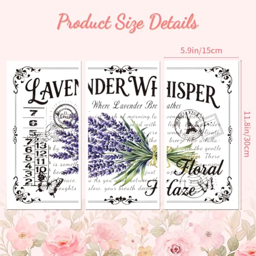 Peacoblue Vintage Lavender Rub On Transfers for Furniture Craft 6"x12" - style: Vintage Lavender and Text