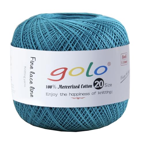 golo Crochet Thread Size 20 Yarn for Hand Knitting Tatting Yarn 612 - color: 612 Blue
