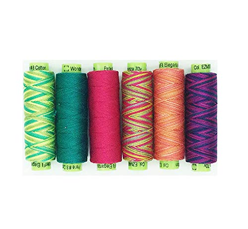 Sue Spargo Eleganza #8 Perle, Six 70yd Spools Polished Cotton for Embroidery (01 - Standards)