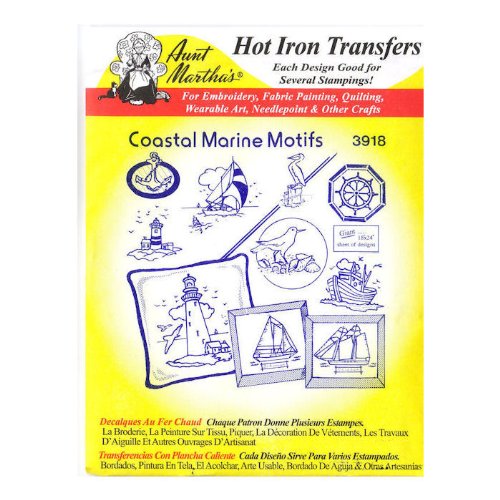 Aunt Martha's Coastal Marine Motifs Hot Iron Embroidery Transfer