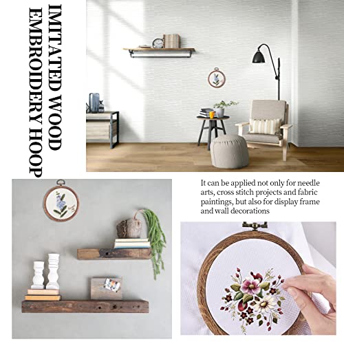Piutouyar 3 Pcs 4 Inch Embroidery Hoop Set, Imitated Wood Display Frame - style: 3 Pieces 4 Inch