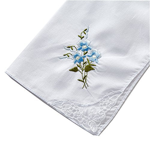 RDS HANKYTEX Cotton Embroidery Ladies' Handkerchiefs Lace Set of 6 - style: 5