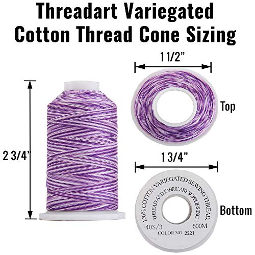 ThreadArt Multicolor Cotton Thread, 600M 40/3, Summer Greens 0501 - color: Summer Greens