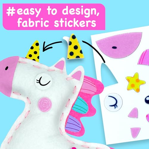 EZCRA Unicorn Sewing Kit for Kids Ages 4-8 - 4 Beginner Projects - color: Unicorn 4-in-1