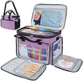 PAVILIA Knitting Yarn Storage Bag Crochet Organizer for Knitter, Purple - color: Heather Purple