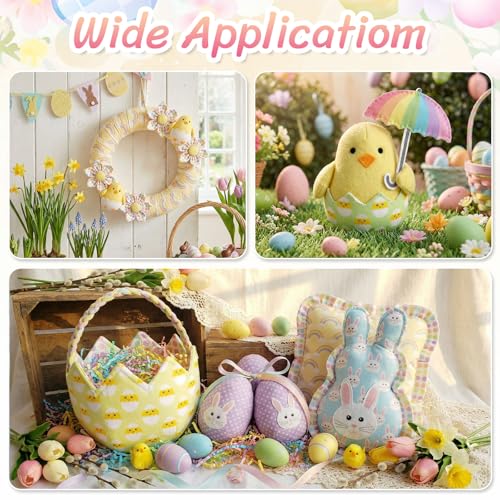 Tatuo 30 Pieces 10 x 10 Inches Easter Cotton Fabric Bundle Squares Patchwork Pastel Fabric Sewing Quilting Bundles Assorted Pattern Cloth for DIY Scrapbook Craft Making - style: Easter