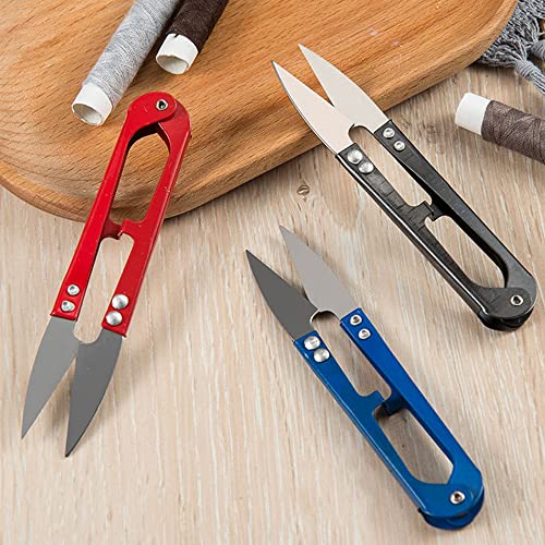 Thread Snips Sewing Scissors 4.9'', 6PCS Small Trimming Clippers U Shape Yarn Cutter for Embroidery Cross Stitch Sewing Craft Supplies(COLOR RANDOM)