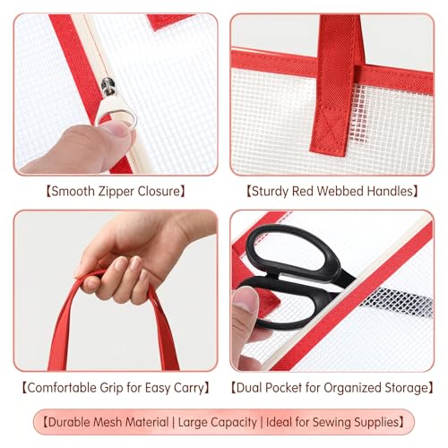 16.5x16.5 inch Portable Project Bags for Quilting Knitting