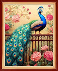 Artvxeay Stamped Cross Stitch Kits Beginners Full Range of Embroidery Starter Kits for Adults Printed Cross Stitching DIY Needlepoint Kit 11CT- Peacock Flower 16x20 inch - color: Color56