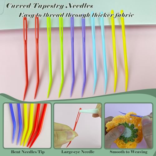DeliaVo 62 Pcs Plastic Yarn Needles and Stitch Markers for Crocheting - color: Colorful 62Pcs