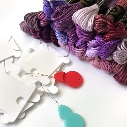 levylisa Embroidery Floss 30 Skeins Cross Stitch Threads Friendship Bracelets Floss with 10 Pcs Floss Bobbins and 2 Pcs Needle Threader (Purple) - color: Purple