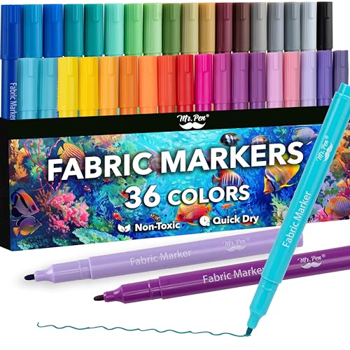 Mr. Pen- Fabric Markers, 36 Pack, Colorful