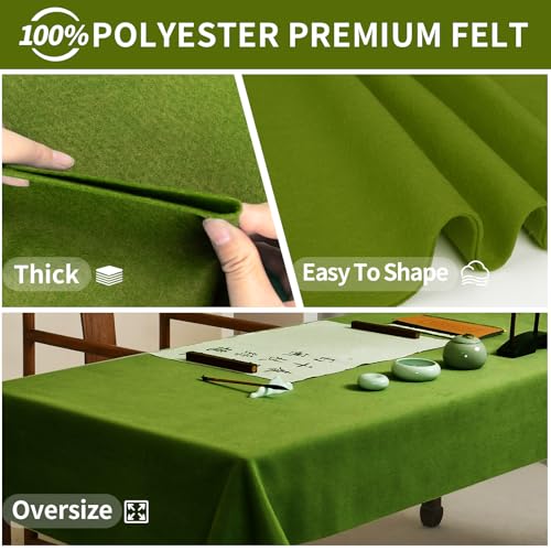 Campsite Green Fabric Sheet 36" X 36", 1.4mm Thick Large Soft Durable Flexible Craft Felt by The Yard, Nonwoven Fabric for DIY Sewing, Arts and Crafts, Decoration Projects - color: Campsite Green, size: Cut by the yard