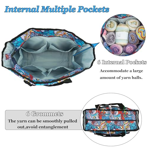 Knitting Bags and Totes Organizers Large Crochet Bag(Retro) - color: Retro