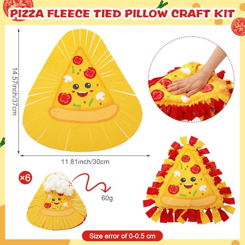 Weysat 6 Sets Pizza Tied Pillow Craft Kit DIY Pizza Shaped Pillow Craft Gifts with PP Cotton for Oktoberfest Day Pizzas Day Sports Theme Party Halloween Decor Classroom Giveaways - style: Pizza