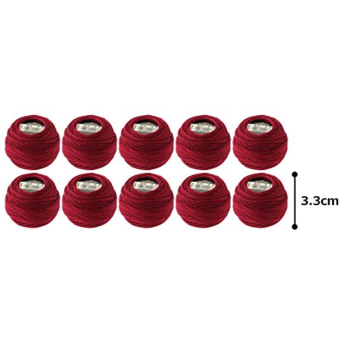 DMC Pearl Cotton Balls, Size 8, Dark Garnet - color: Dark Garnet, style: 8 Thread Count