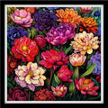 Fanxvivy Counted Cross Stitch Kits for Adults 11CT Unprinted Cross-Stitch Patterns Embroidery Kits Easy Cross Stitching Needlepoint Kits-Colorful Flowers 18x18 inch - color: DIYcraft07