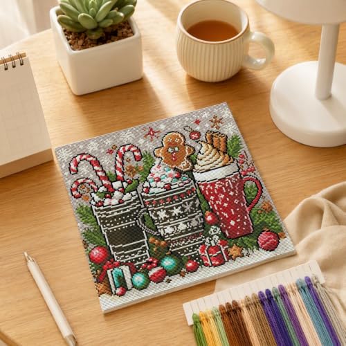 WUSARPLY Christmas Stamped Cross Stitch Kits for Beginners Adults - color: J139