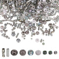 MECCANIXITY 5000 Pcs Mixed Glass Seed Beads, 1.5-6mm Mini Loose Glass Bugle Spacer Bead Embroidery Beads for DIY Craft Projects Earrings Necklaces Bracelets Jewelry Making, Gray - color: Gray