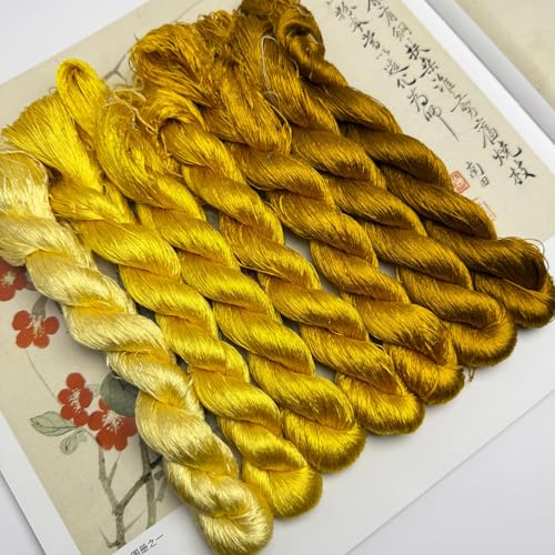 100% Mulberry Silk Embroidery Thread 7 Colors 22m Each (51) - color: 51