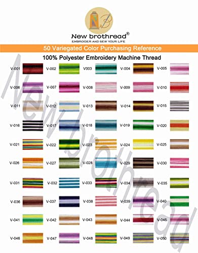New brothread 50 Colors Variegated Polyester Embroidery Machine Thread Kit - color: 50Colors×500M