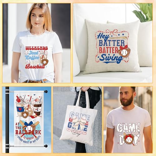 16 Sheets Baseball Iron on Transfers for T-Shirts - style: Baseball