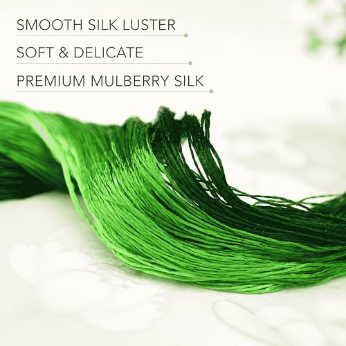 Natural 100% Silk Thread, Handmade Embroidery Thread Silk Floss 7 Colors 110m Each (90) - color: 90