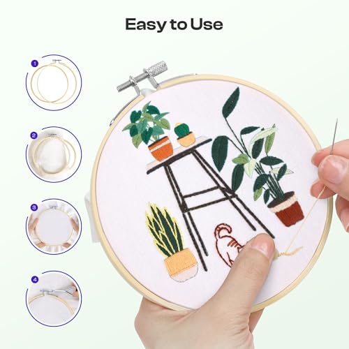 Caydo 6 Pieces 6 Inch Embroidery Hoop with Metal Screw - style: 6 INCH