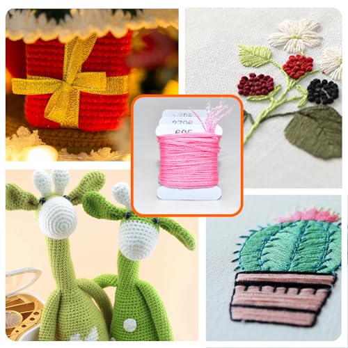 Embroidery Floss Thread Kit 100％ Cotton Floss Bobbins and Cross Stitch Kit Bracelets Floss Crafts Floss (50 Color) - color: 50 Color