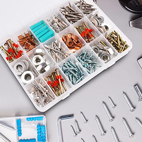 Exptolii 18 Grids Plastic Organizer Box with Dividers, Clear Compartment Container Storage for Washi Tapes Beads Crafts Jewelry Fishing Tackles, Size10.8 x 7.7 x 1.7 in - size: 1x Large 18 Grids