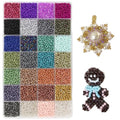11200pcs Glass Seed Beads for DIY Crafting Bracelet Necklace Embroidery Jewelry Making Supplies (3mm, 400pcs/Color, 28 Colors, Metallic Scheme) - color: Metallic