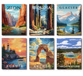 Tiwabb 6 Pack National Park Stamped Cross Stitch Kits for Adults Beginners - color: National Park