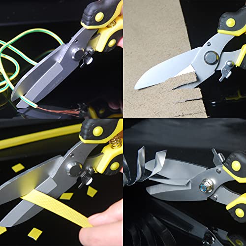 TOOLMAK 9 Inch Aviation Tin Snips, Heavy Duty Metal Cutter - size: Tin Snips-B