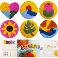 23 PCS DIY Punch Needle Kit, Sunflower Punch Needle with Coasters, Embroidery Starter Set for Beginners, Magic Embroidery Pen with Needles, Knitting Beginners Kit Sewing and Stitching Craft Tools