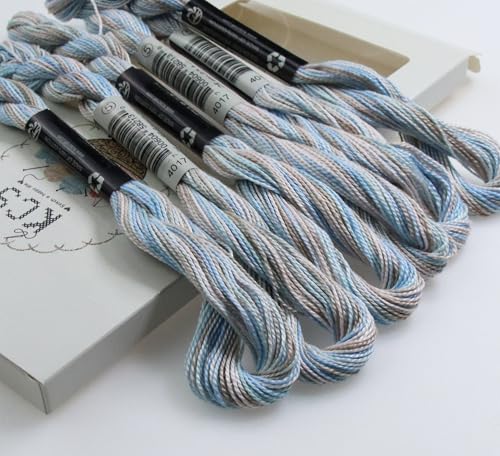 KCS 162 Yards(150 Meters) Mercerized Pearl Cotton Crochet Needlepoint Thread,Size 5,6 skeins,4017 - color: 4017