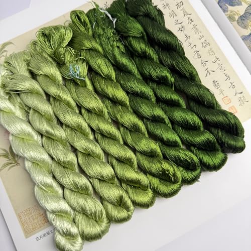 100% Mulberry Silk Embroidery Thread 8 Colors 110m Each (45) - color: 45