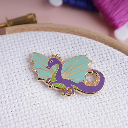 Dragon Magnetic Needle Minder from Caterpillar Cross Stitch - for Cross Stitch, Sewing, Embroidery and Needlework Accessories, Enamel