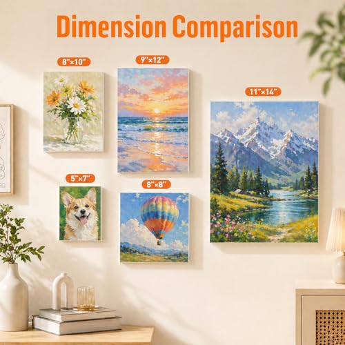 CONDA Canvas Boards for Painting,100% Cotton Canvas Panels, White Blank Canvases, Primed, Acid-Free, Artist Quality for Acrylic, Pouring Watercolor & Oil Painting 8 x 10 inch, 12 Pack