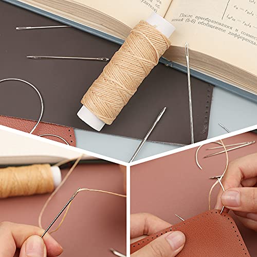 Waxed Thread, Upholstery Needle and Thread 32 Yards Natural Color - color: Natural Color, size: 32Yard