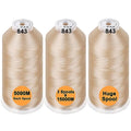 New brothread Huge Spools Embroidery Machine Thread -3xBeige - color: 3xBEIGE