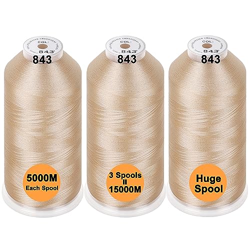 New brothread Huge Spools Embroidery Machine Thread -3xBeige - color: 3xBEIGE