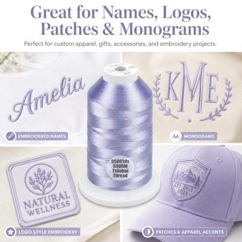 Simthread 5500Yds/5000M 40WT Polyester Embroidery Thread Lavender 804 - color: Lavender-804