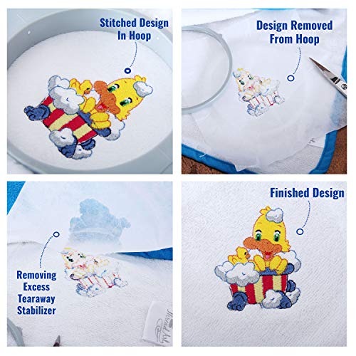 Threadart Tearaway Embroidery Stabilizer | 1.6 oz 8" x 8" 200 Precut Sheets - size: TEAR-AWAY 8"X8" SHEETS