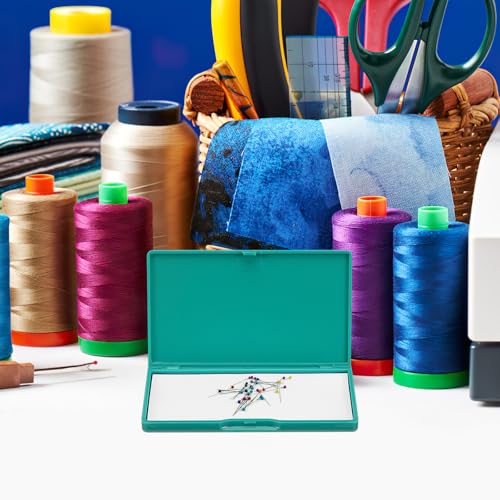 Ciieeo Magnetic Pin Holder Reusable Needle Container Sewing Tool for Sewing Pins Head Pins Hair Pins Clips and Screws Portable Supply Organizer for Home Cross Stitch and Knitting 4.33X2.59X0.39 in